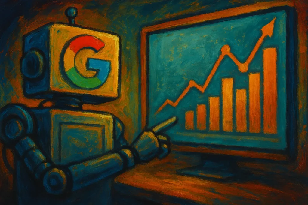 Google courbe boursière ia