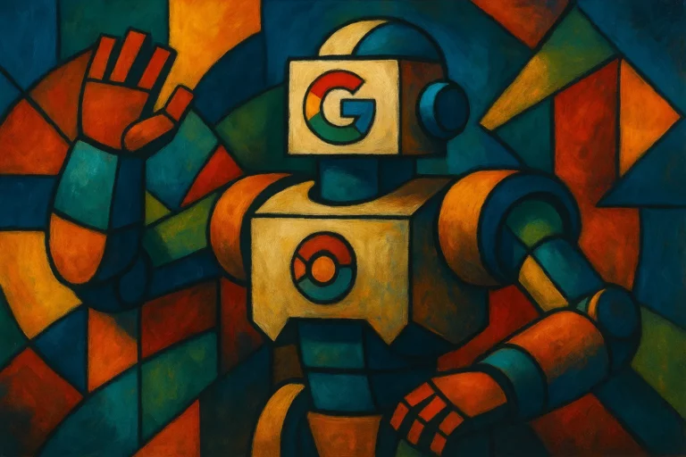 Robot google cubisme peinture