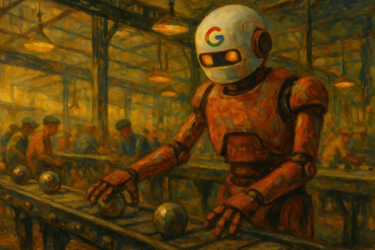 Robot qui travaille dans une usine