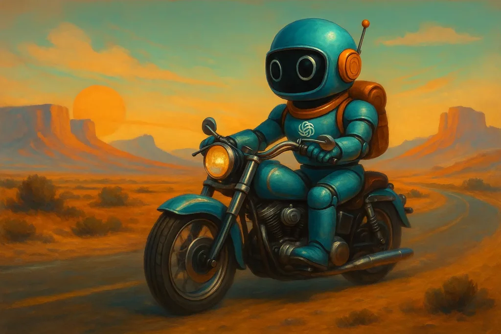 Robot open ai qui fait de la moto