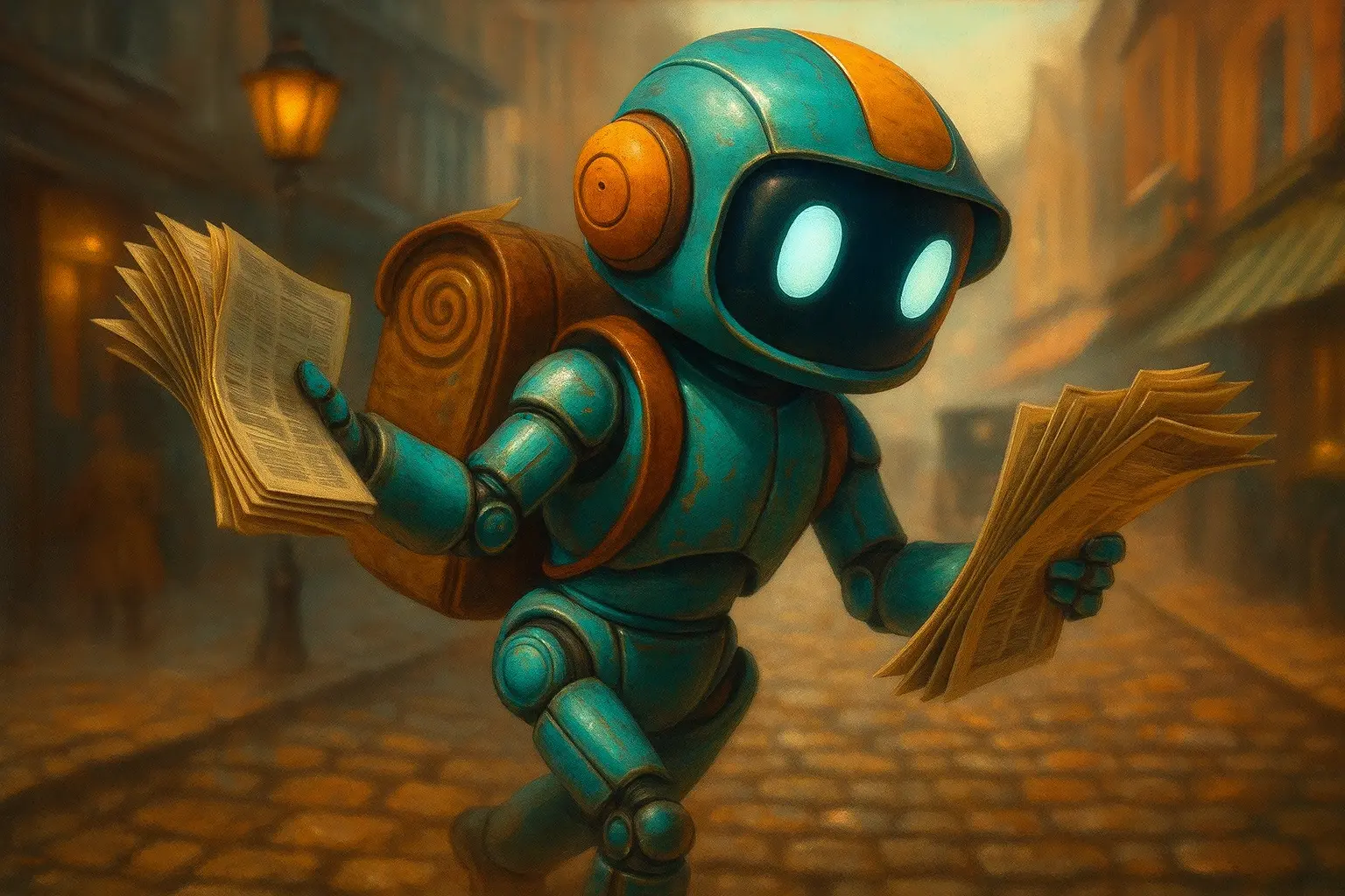 Robot qui distribue le journal