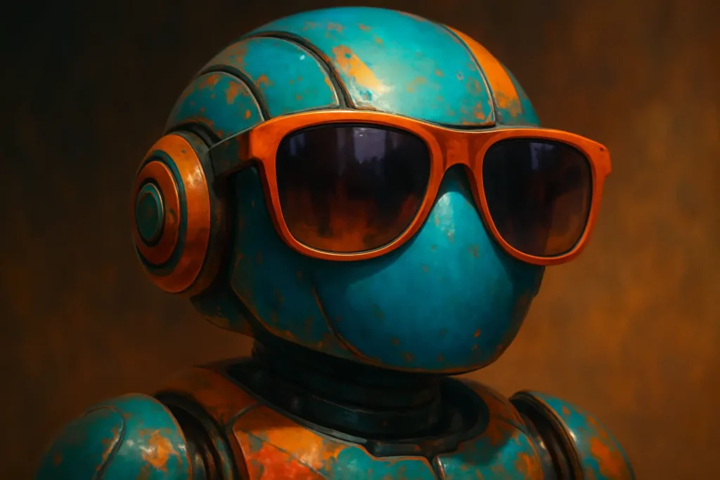 Robot avec des lunettes de soleil