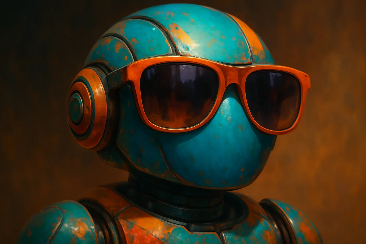 Robot avec des lunettes de soleil