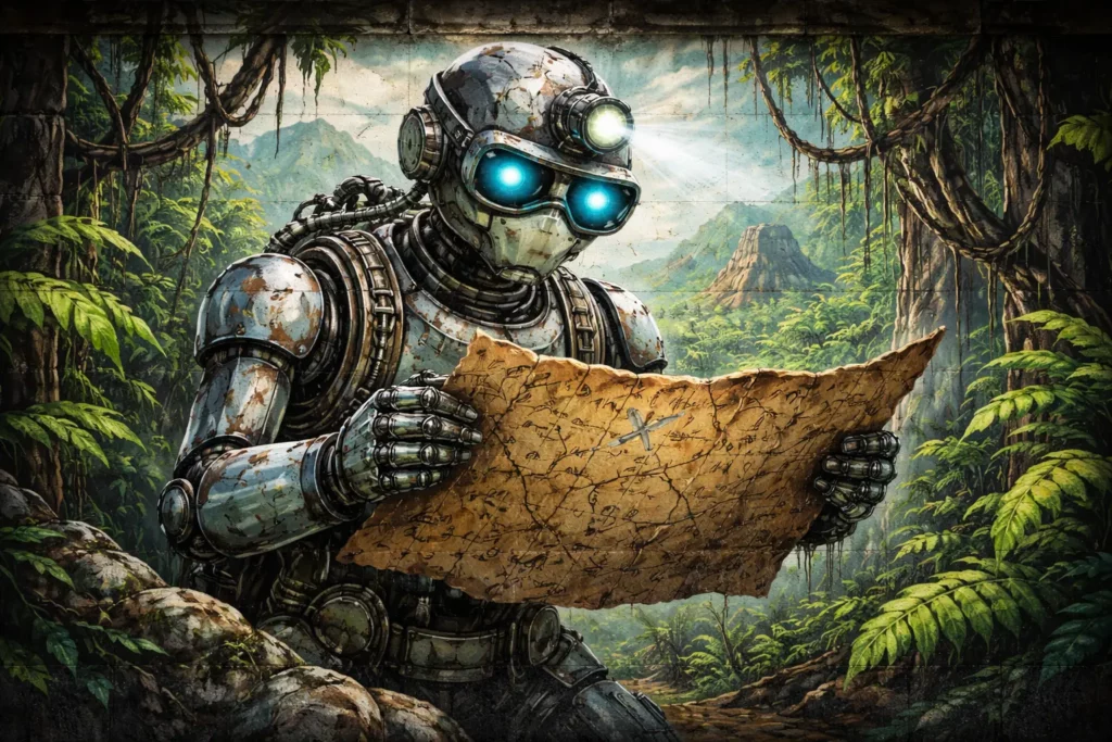 Robot qui lie une carte