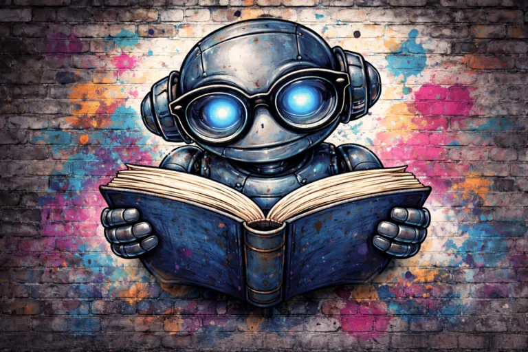 Tag de robot qui lit