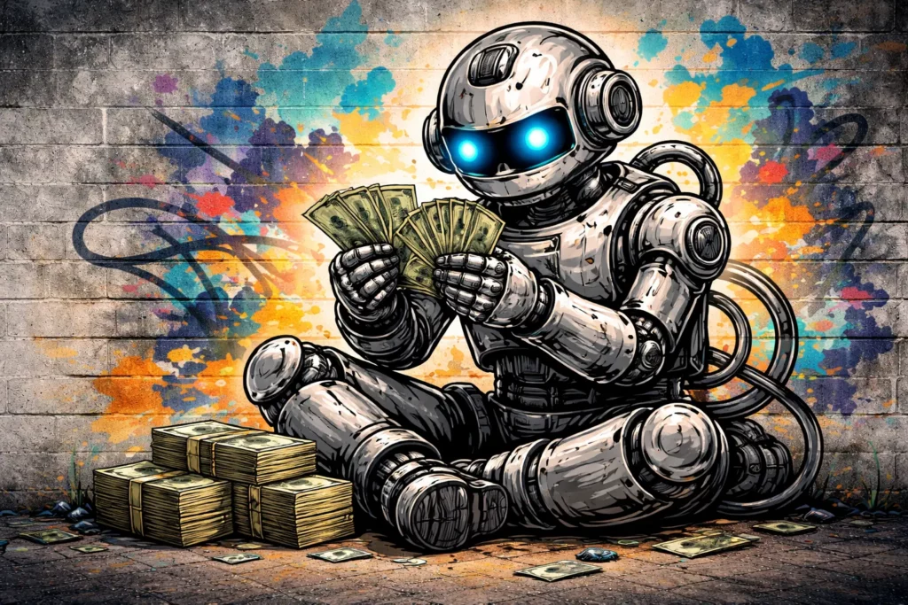 Robot qui compte ses billets